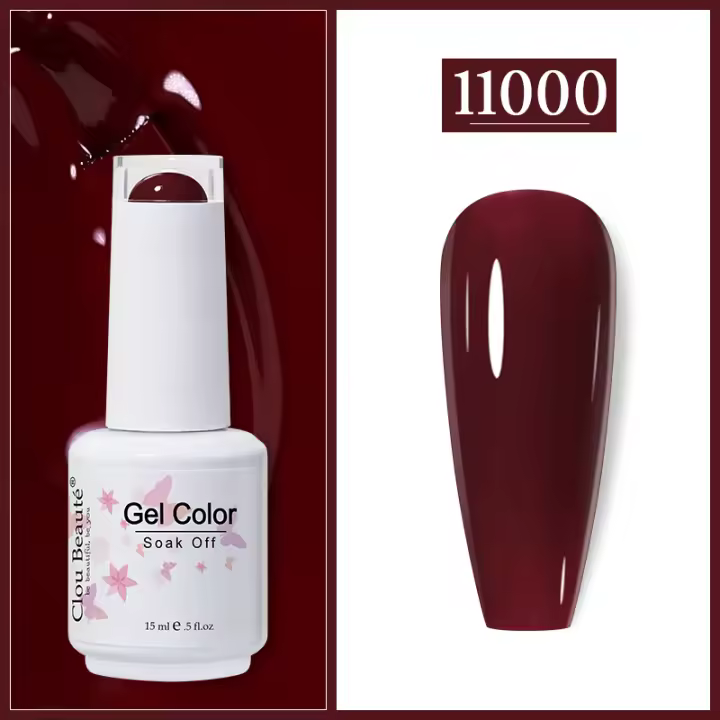 Esmalte de Uñas Clou Beaute Gel en Colores Rosa y Rojo para Serie Semi Permanente Arte de Uñas Top Coat de Lacado de Gel UV - 1