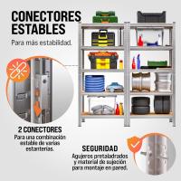 Estanterías Metálicas 5 Niveles Almacenamiento 170x75x30cm Carga máxima de 350kg Metal galvanizado - details 5