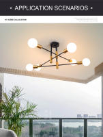 Lámpara colgante de techo moderna para el hogar, luz LED de araña nórdica E27, para dormitorio y sala de estar - details 5