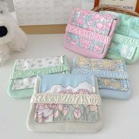 Mini neceser de gran capacidad, bolsa de almacenaje de pañuelos sanitarios de Color caramelo de oso, bolsa de artículos pequeños, bolsa de maquillaje, monedero de flores - details 0
