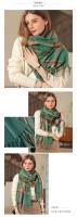 Bufanda nueva bufanda cálida gruesa de longitud media para mujer chal a cuadros con borlas de invierno - details 6