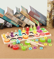 Juguete de Madera de Fruta Cortada Tablero 3-en-1 para Aprendizaje Inicial - details 9