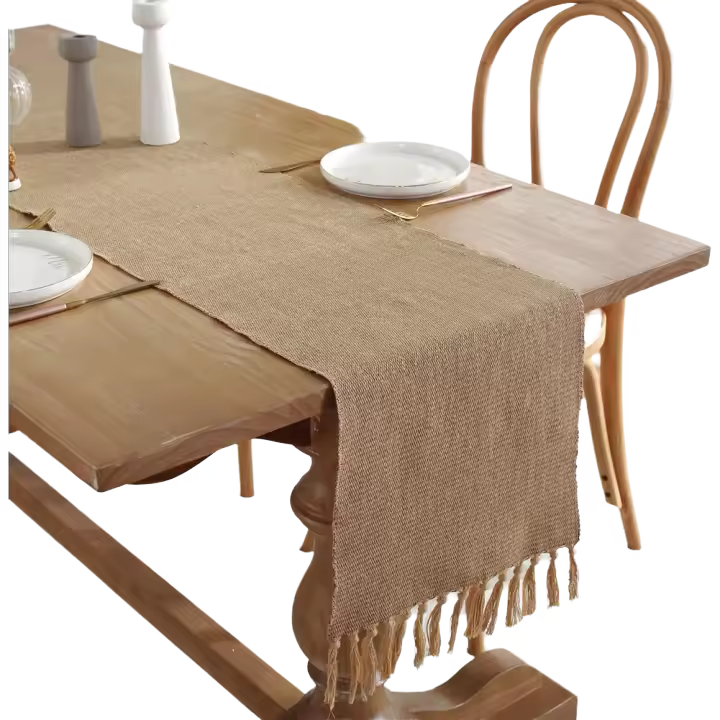 Corredor De Mesa De Lino Y Algodón Tejido Vintage Para Bodas Y Fiestas Navideñas Decoración De Hogar Textil Para El Día a Día Estilo Retro - 1