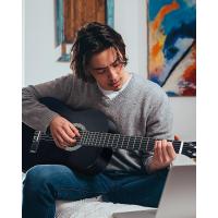 Kit de Iniciación para Guitarra Clásica 4/4 39" con Soporte de Pared con Ganchos, Diapasón, Afinador, Funda, Paño de Pulir 6 Cuerdas de Nylon, Negro - details 5