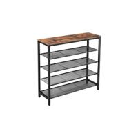 Perchero Grande Mueble de Entrada con 12 Ganchos y Banco para Zapatos Estilo Industrial Vestuario - details 14