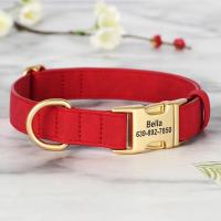 Collar perro personalizado, collares cuero PU perros, collar mascotas con hebilla de Metal personalizado gratis para perros - details 14