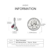 Dijes de la serie Floral en plata de ley 100% auténtica para mujer, joyería fina, pulsera y brazaletes de cumpleaños, material: metal principal - details 18