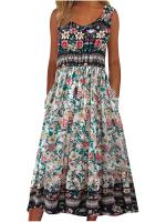 NOVEDAD DE VERANO 2025, vestido veraniego MIDI informal bohemio sin mangas para mujer con bolsillos y suelto - details 15