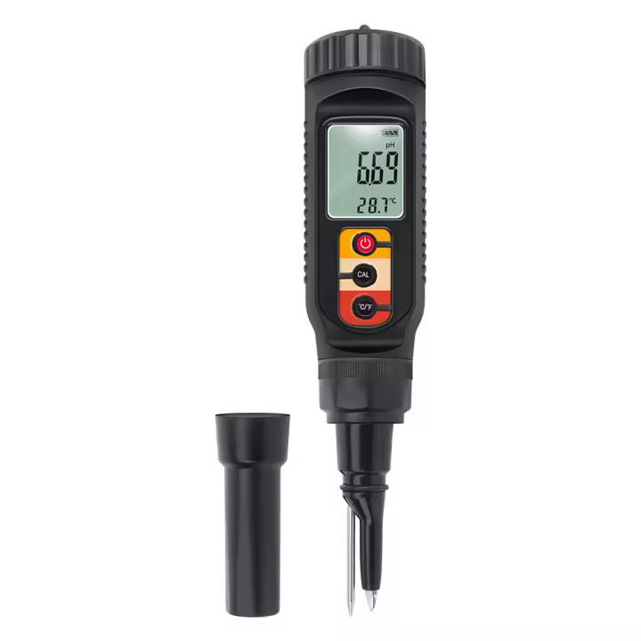 Medidor Digital de PH de alimentos, medidor de PH de alta precisión de 0,00 ~ 14,00, temperatura y acidez para elaboración de fruta, queso, carne, enlatado, masa, tierra - 1