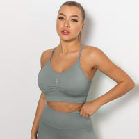 Nessaj-Sujetador deportivo sin costuras, camisola de yoga, fitness, entrenamiento, antivibración, con almohadilla, ropa de gimnasio - details 8