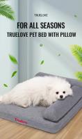 TRUELOVE Cama de Mascotas con Almohada de Espuma de Memoria Cómoda, Duradera, Lavable para Perros y Gatos Material de Lino de 100% Almohada de Espuma de Alta Elasticidad - details 0