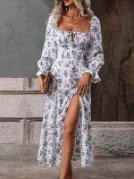 Elegante Vestido Maxi de Temporada Floral Estilo Boho Chic para Mujeres - details 14