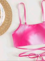 Microbikini Bandage para mujer, traje de baño Sexy para mujer, conjunto de Bikini Tie Dye, traje de baño de 3 piezas para mujer 2023 - details 11