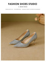 Zapatos de novia de mujer, nuevos tacones altos nupciales chinos de alta gama, no se cansan de tostar cristal, solo zapatos. - details 20