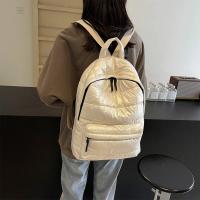 Mochila de plumón liso, mochila acolchada de gran capacidad, mochila escolar para estudiantes adolescentes, mochila multibolsillo, mochila versátil de algodón acolchada - details 3