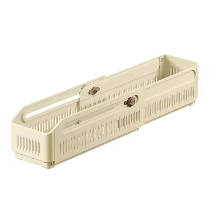 Contenedor de almacenamiento de cocina creativo, caja telescópica retráctil ajustable estirable, cajón de almacenamiento de gabinete apilable extraíble - 1