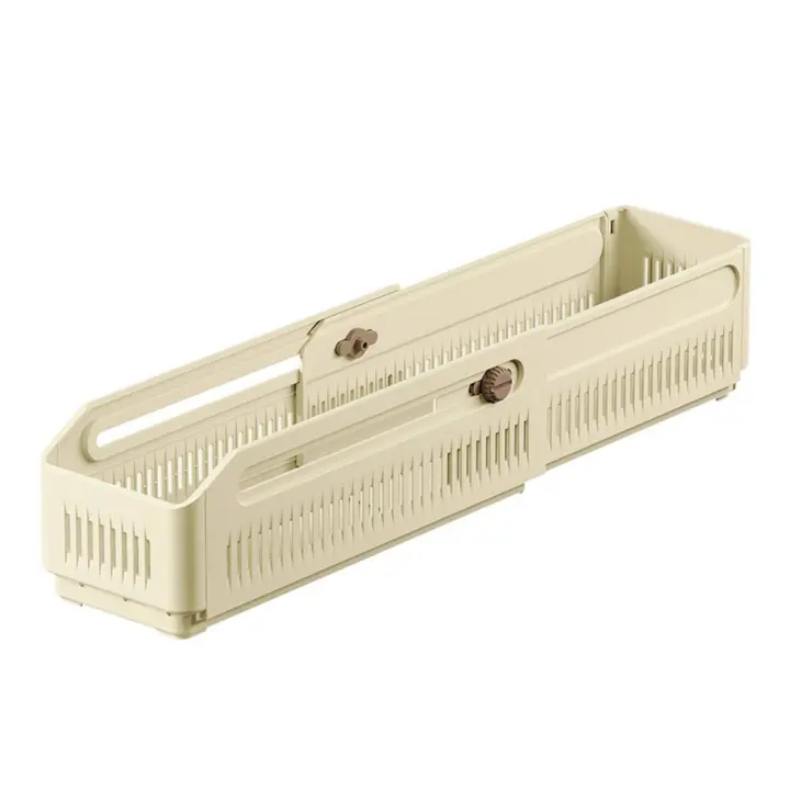 Contenedor de almacenamiento de cocina creativo, caja telescópica retráctil ajustable estirable, cajón de almacenamiento de gabinete apilable extraíble - 1