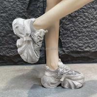 Zapatos gruesos informales para caminar en blanco y negro con logo de Dropshipping para mujer - details 6