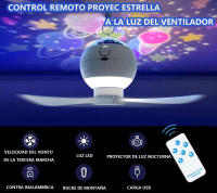 Ventilador de camping con linterna LED, ventilador de techo recargable para tienda de campaña, ventilador colgante portátil con control remoto y proyección, elementos esenciales para acampar para toldo, tienda de campaña, coche, RV, huracán, kit de superv - details 1