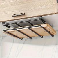 Colgante de cocina con gancho para armario, colgante de pañuelos, tabla de cortar, soporte para tapa de olla, estante de iluminación - details 0