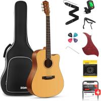 Guitarra Acústica de Adulto Guitarra Cutaway 4/4 Kit Dreadnought 41 Pulgadas de Principiante con Cuerde Afinador Cejilla Sunburst - details 23