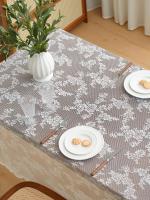 Mantel plegable con flores ENCE de color blanco puro para bodas, fiestas y mesas de comedor. - details 5