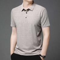 Polo de negocios informal con estampado nuevo para hombre, top de manga corta cómodo y transpirable, 2024 - details 8