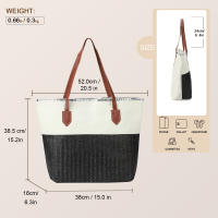 Bolsa de playa a rayas 2024, bolso de hombro para las axilas, bolso de lona informal de gran capacidad. - details 11