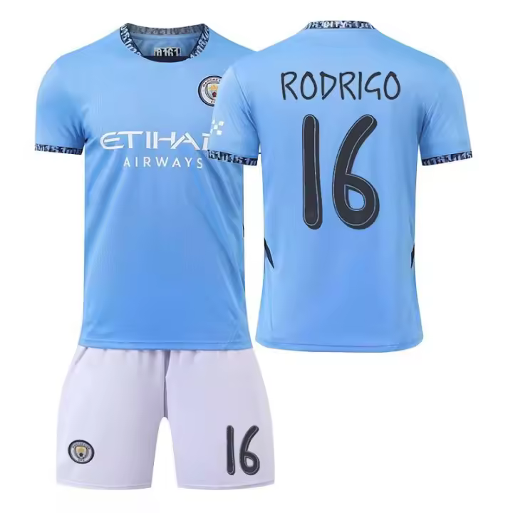 2425 Kit de fútbol local del Manchester City 9 Haaland 47 Foden 19 Alvarez 11 Conjunto de camiseta de fútbol Dukker - 1