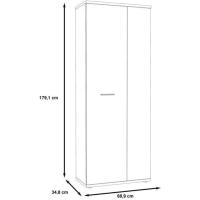 2 puertas, estantes, blanco / roble arena, 69x179x35 cm - details 11