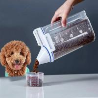 Recipiente de Almacenamiento de Plástico para Alimentos de Mascotas con Capacidad de 1.5kg/2kg con Taza de Medición a Prueba de Humedad y Sellado Accesorios para Mascotas - details 0