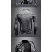 Chaqueta vaquera Vintage para hombre, tendencia de calle, ropa holgada de motociclista para montar en la calle, ropa informal bonita con solapa abotonada para hombre - details 8