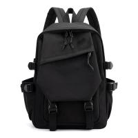 Mochila de lona Unisex para estudiantes, bolso de escuela secundaria, hombro, ordenador portátil, negro, impreso - details 0