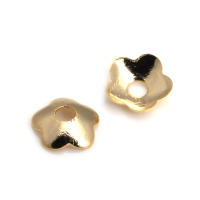 50 Uds. De cuentas redondas de latón de Color dorado de 18K, tapas de hojas de árbol y flores, suministros para hacer cuentas de joyería, accesorios Diy - details 88