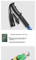Bastones de Trekking ultraligeros ajustables, bastón de aleación de aluminio para caminar, Trail Running, senderismo, Alpenstock plegable para turismo - details 2