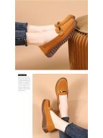 Nuevos zapatos de cuero de otoño para mujer, zapatos sencillos de piel de vacuno de gamuza a juego, mocasines de piel auténtica, zapatos planos mate, zapatos antiguos de mujer de Beijing - details 4