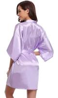 Bata de satén para mujer, lencería íntima, ropa de dormir sedosa, regalo de boda nupcial, bata de baño tipo kimono informal, camisón Sexy - details 2
