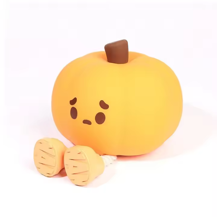 Luces LED de noche para niños, lámpara de silicona segura de calabaza, sincronización recargable por USB, decoración de cabecera, luz nocturna suave para bebés, regalo de Halloween - 1