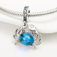 Cuentas de Joyería de Plata Esterlina 925 en Forma de Cangrejo Azul para Mujeres Apto para Pulseras de 3mm Joyería de Moda 2022 - details 2