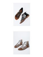 Sandalias de mujer sencillas de verano para vacaciones en la playa, nuevas, retro, con cremallera trasera plana, estilo étnico bohemio romano - details 4