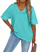 Camiseta de manga corta para mujer, ropa de talla grande, Tops informales a la moda - details 8