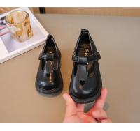 Zapatos de cuero de princesa para niñas, zapatos planos con correa en T, calados con corazón, bonitos y suaves, primavera y otoño, 2024 - details 12