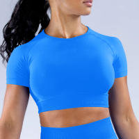 Impact Crop Top Camisetas y Tops de yoga para mujer Color sólido Ajuste ajustado Traje de fitness suave para mujer Top de yoga Gimnasio Correr Ciclismo Traje - details 0