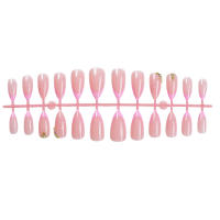 Las uñas les encanta usar uñas rosa francés ins viento uñas hechas a mano parche de uñas falsas simple almendra - details 3