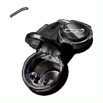 Nuevo Cenicero de espejo negro para coche tipo empuje para piezas de automóvil Fiat 500 - 1