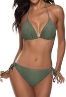 Traje de baño de vacaciones casual de bikini de tres puntos dividido para mujer profesional - details 11