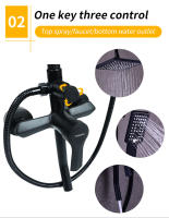 Traje de ducha de baño negro, sistema de ducha de bañera colgante de pared, traje de ducha presurizada de agua de lluvia, juego - details 13