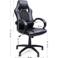 Silla de Escritorio de Oficina Ergonómica Regulable con Ruedas, Azul, 79 x 65 x 33 - details 39