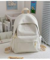 Mochilas simples y versátilesMochila para estudiantes de secundaria Mochila para estudiantes universitarios de gran capacidad Mochila de color sólido de estilo coreano - details 31