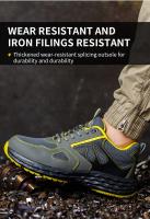 Zapatos de seguridad con punta de acero para hombre, zapatillas de trabajo transpirables, ligeras e indestructibles - details 2